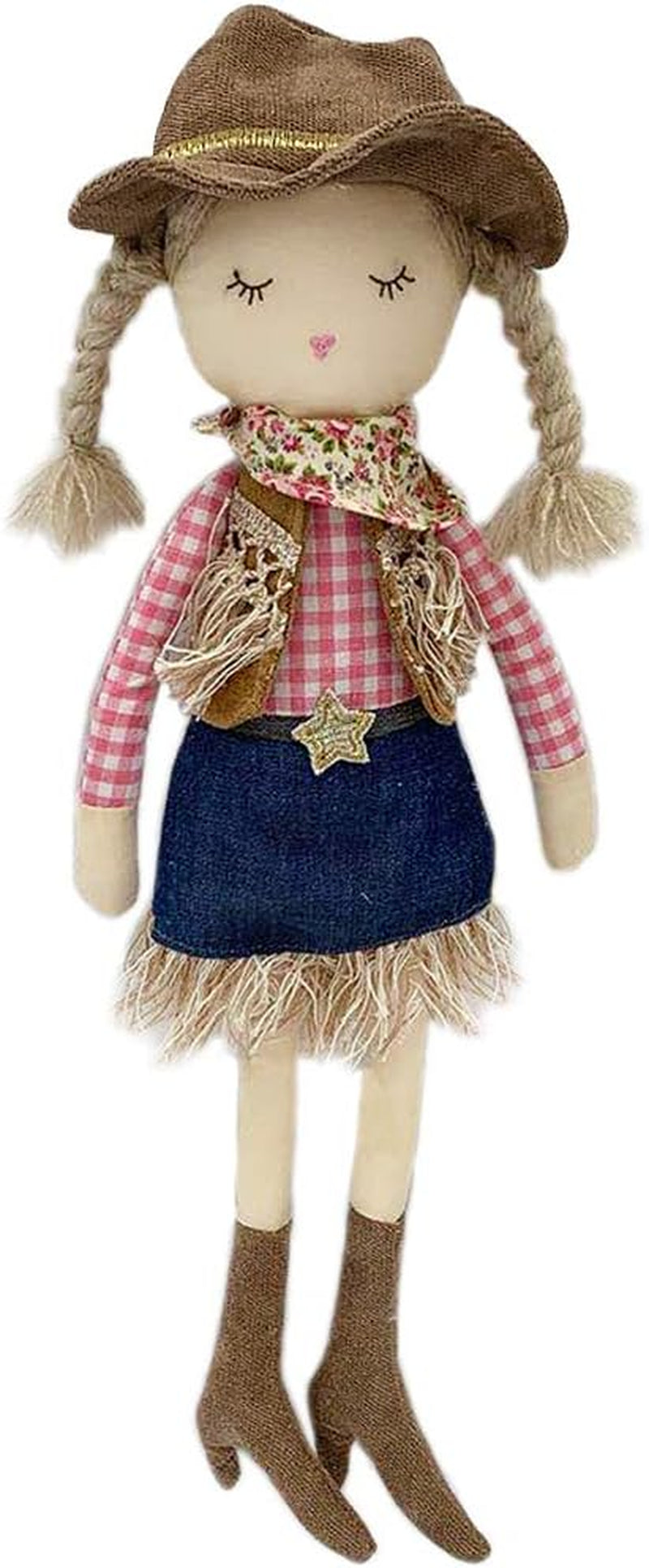 MON AMI Cooper the Cowboy Doll – 15”, Soft & Elegant Plush Stuffed Doll for Kids of All Ages, Use as Toy or Room Decor, Great Gift for Christmas