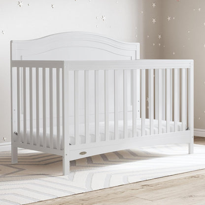 Graco Paris 4-In-1 Convertible Crib (White) - GREENGUARD Gold Certified, Converts to Toddler Bed, Daybed and Full Bed, Fits Standard Crib Mattress, Adjustable Mattress Base