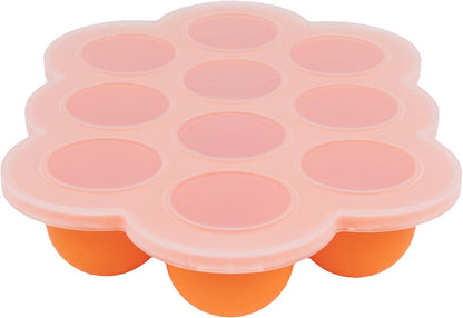 Weesprout Silicone Freezer Tray with Clip on Lid Perfect Food Storage Container for Homemade Baby Food, Vegetable, Fruit Purees, and Breast Milk (Bright Yellow, Ten 1.5 Ounce Sections)