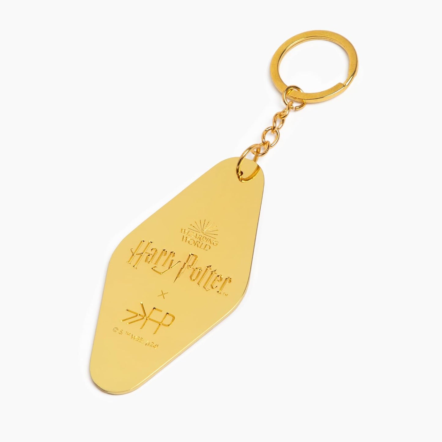 Freshly Picked Harry Potter Hufflepuff Badger Metal Keychain Bag Charm, Orange and Gold