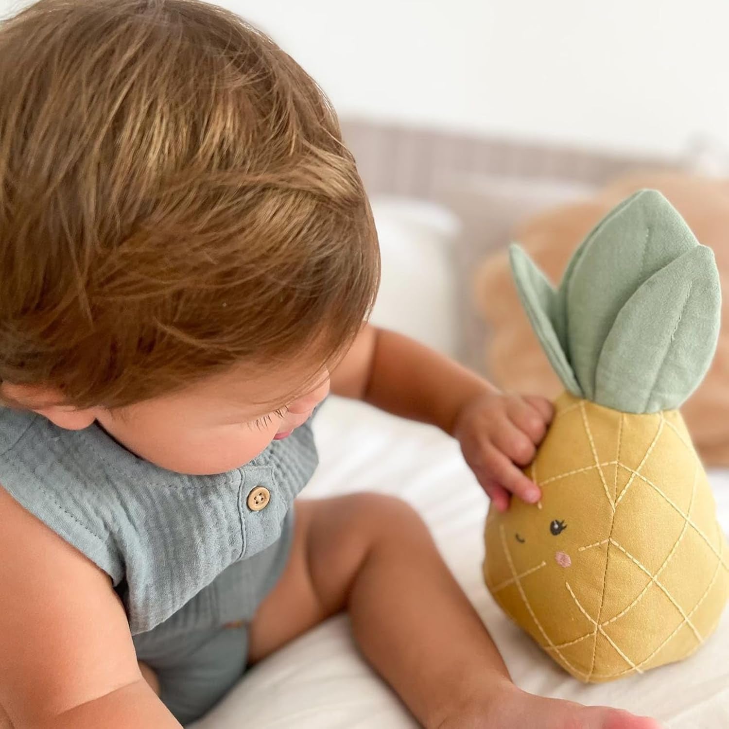 MON AMI Pineapple Plush Toy - 10.5”, Food Plush Toys, Fruit Plushie for Boys/Girls, Handcrafted Fruit Doll – Perfect for Décor/Play/Gifts