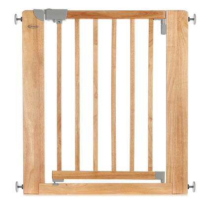 Graco Safespace Walk-Through Wooden Safety Gate (Natural) - Expands from 29-43.75 Inches, 30 Inches Tall, Includes 4 Extensions, Pressure Mounted Walk Thru Baby Gate, Perfect for Children and Pets