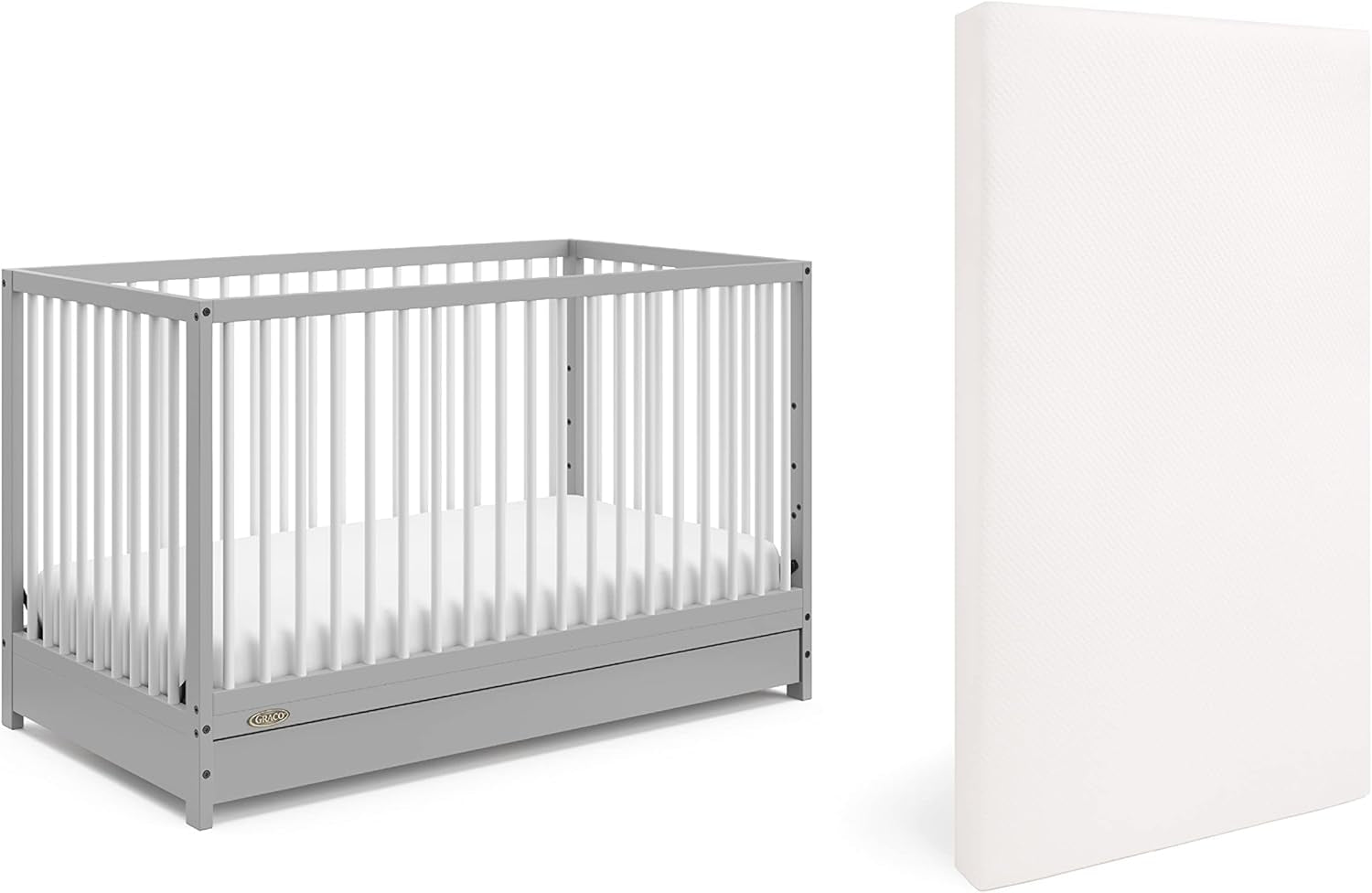 Graco Teddi Premium Nursery Starter Pack – 2-Piece Nursery Bundle with GREENGUARD Gold Certified Crib and Crib Mattress, Both Items GREENGUARD Gold Certified, Oeko-Tex Standard 100 Certified Mattress