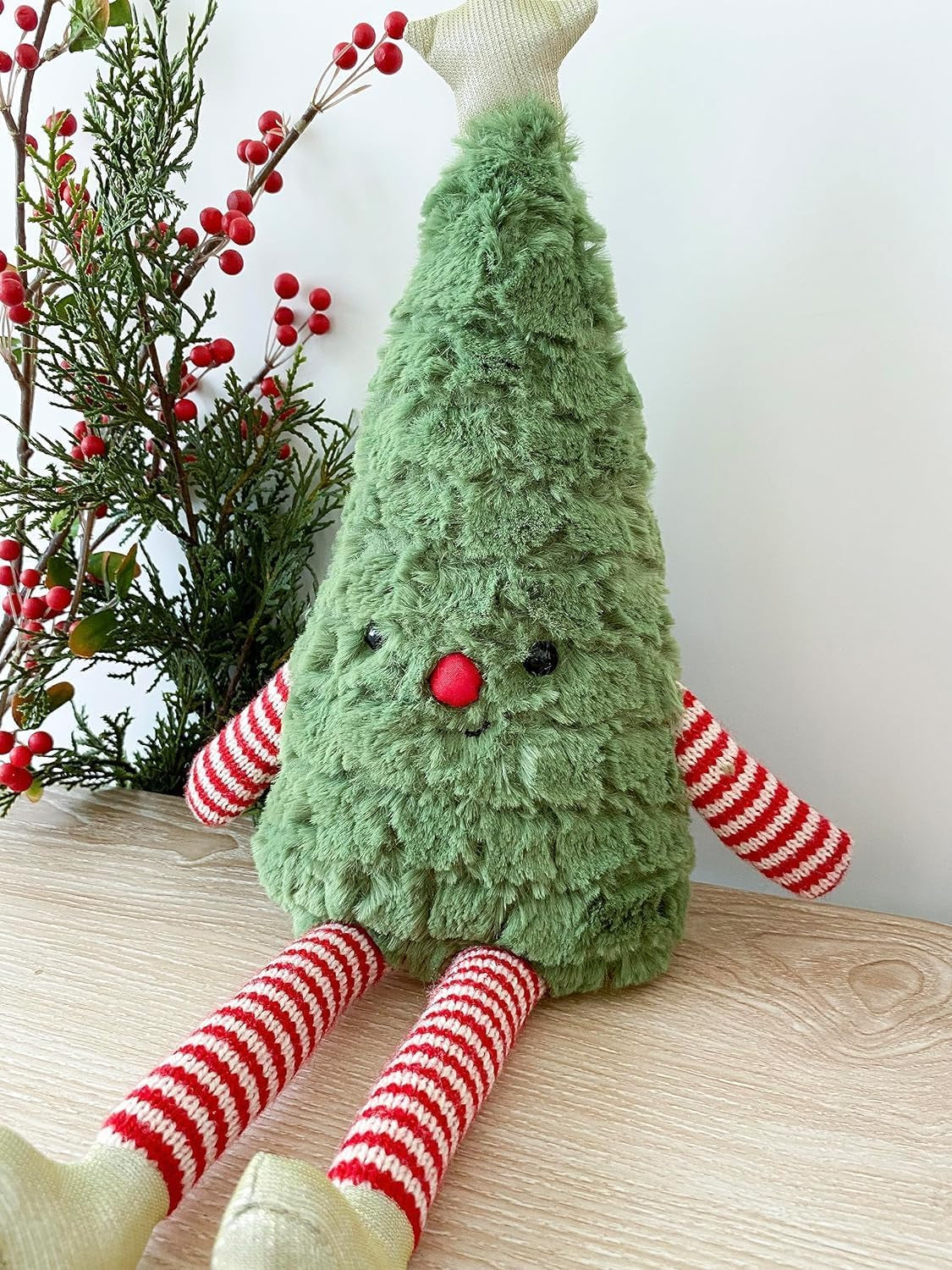 MON AMI Joyful Christmas Tree Plush Toy - 12", Adorable Soft Stuffed Christmas Toy for Kids of All Ages, Fun, Holiday Décor for Parties