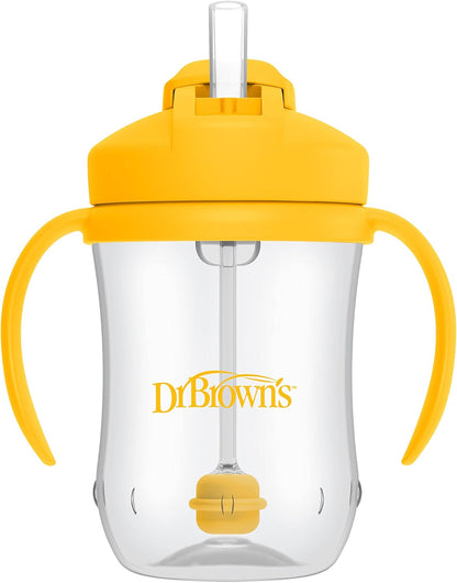 Dr. Brown'S Milestones Baby'S First Straw Cup, Training Cup with Weighted Straw, 9Oz/270Ml, Dark Blue, BPA Free, 6M+