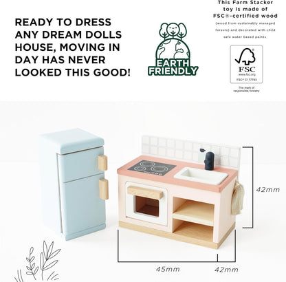 Le Toy Van - Wooden Dolls House Full Starter Furniture & Accessories Play Set for Dolls Houses | Girls or Boys Dolls House Furniture Sets - Suitable for Ages 3+