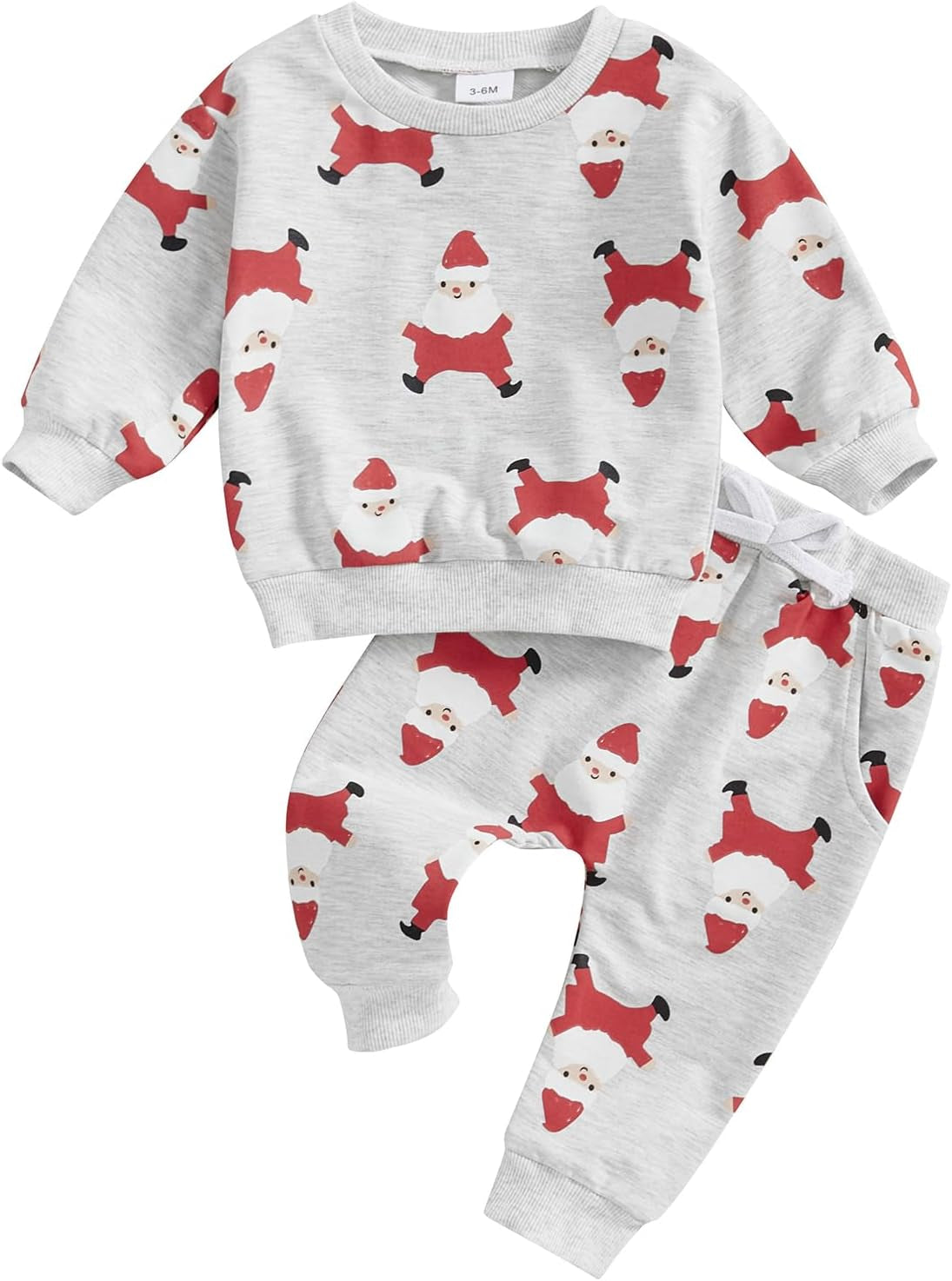 Toddler Baby Boy Girl Christmas Outfits Truck Tree Print Long Sleeve Sweatshirts Pants Fall Infant 2Pcs Clothes