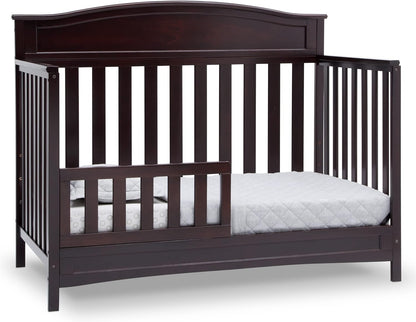 Delta Children Emery 4-In-1 Convertible Baby Crib - Greenguard Gold Certified, Dark Chocolate