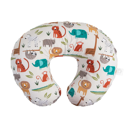 Boppy Nursing Pillow Original Support, Neutral Jungle Colors, Ergonomic Nursing Essentials for Bottle and Breastfeeding, Firm Fiber Fill, with Removable Nursing Pillow Cover, Machine Washable