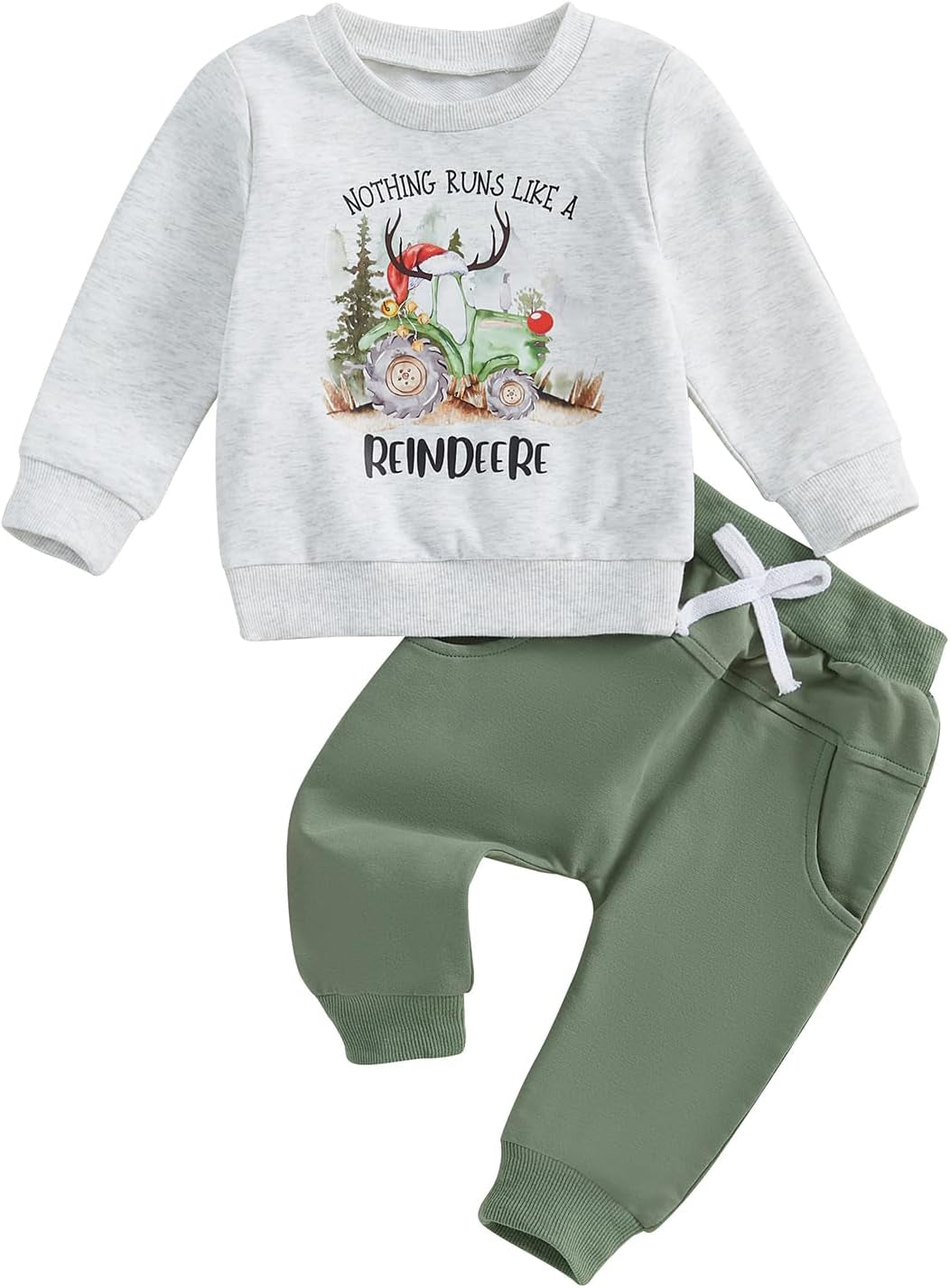 Toddler Baby Boy Clothes Crewneck Sweatshirt Long Sleeve Letter Print Shirt with Pants Cute Fall Winter Outfits