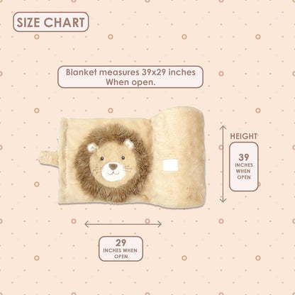 MON AMI Lion Warm Plush Baby Blanket for Infants/Toddlers – 29X39”, Super Soft Lightweight Blanket for Crib Stroller, Baby Shower, Newborn Essentials