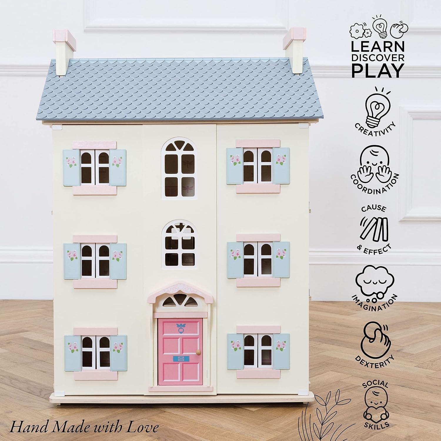 Le Toy Van - Iconic Sophie'S Large Wooden Doll House | Dream House Wooden Dolls House Play Set | Great as a Gift | Suitable for Ages 3+