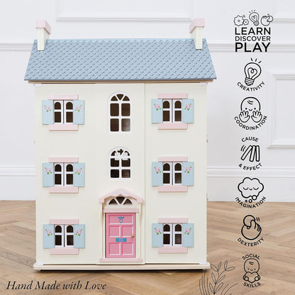 Le Toy Van - Iconic Sophie'S Large Wooden Doll House | Dream House Wooden Dolls House Play Set | Great as a Gift | Suitable for Ages 3+