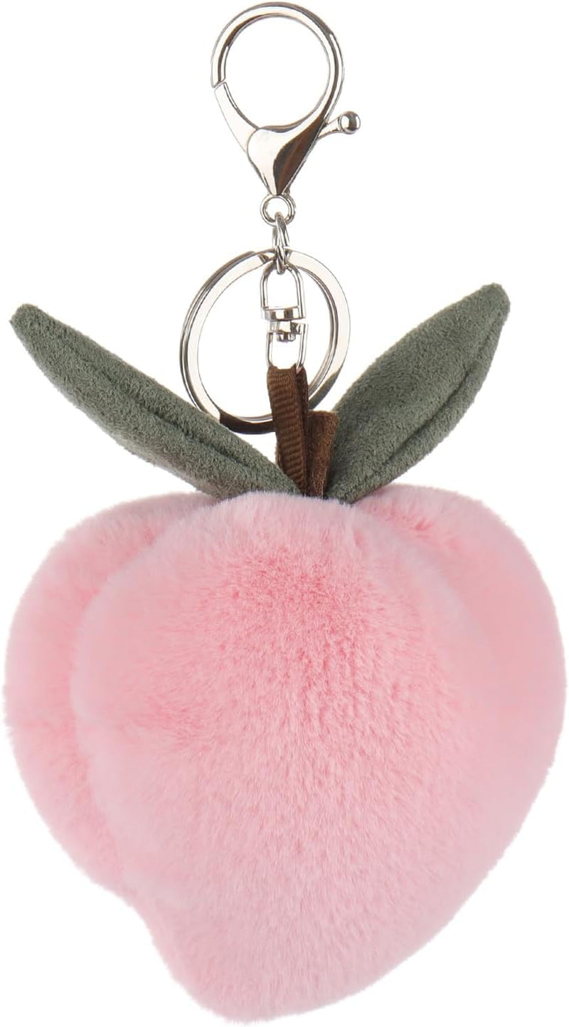 Apricot Lamb Peach Cute Keychain, Soft Stuffed Plush Keychain Toys for Kids’ Backpack, Purse, 3.2 Inches