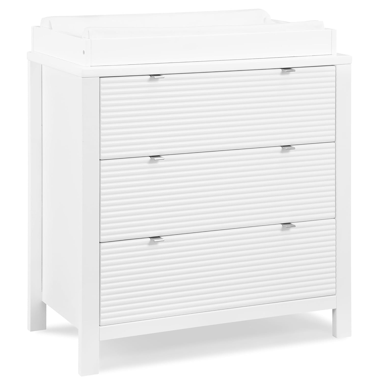 Delta Children Cassie 3 Drawer Dresser with Changing Top and Interlocking Drawers, Bianca White