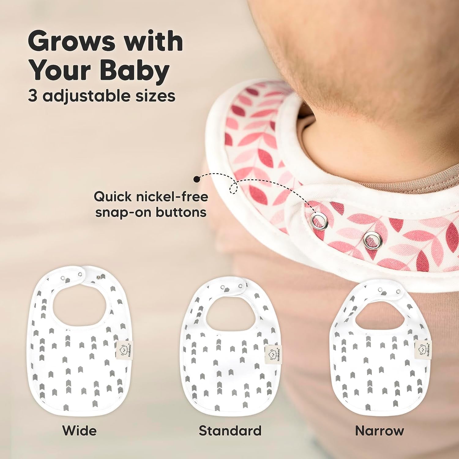 8-Pack Organic Baby Bibs for Boys, Girls - Soft Cotton Drooling and Teething Baby Bibs, Baby Girl Bibs, Baby Boy Bibs, Baby Drool Bibs for Baby Girl, Boy, Newborn Infant Bibs (Grayscale)