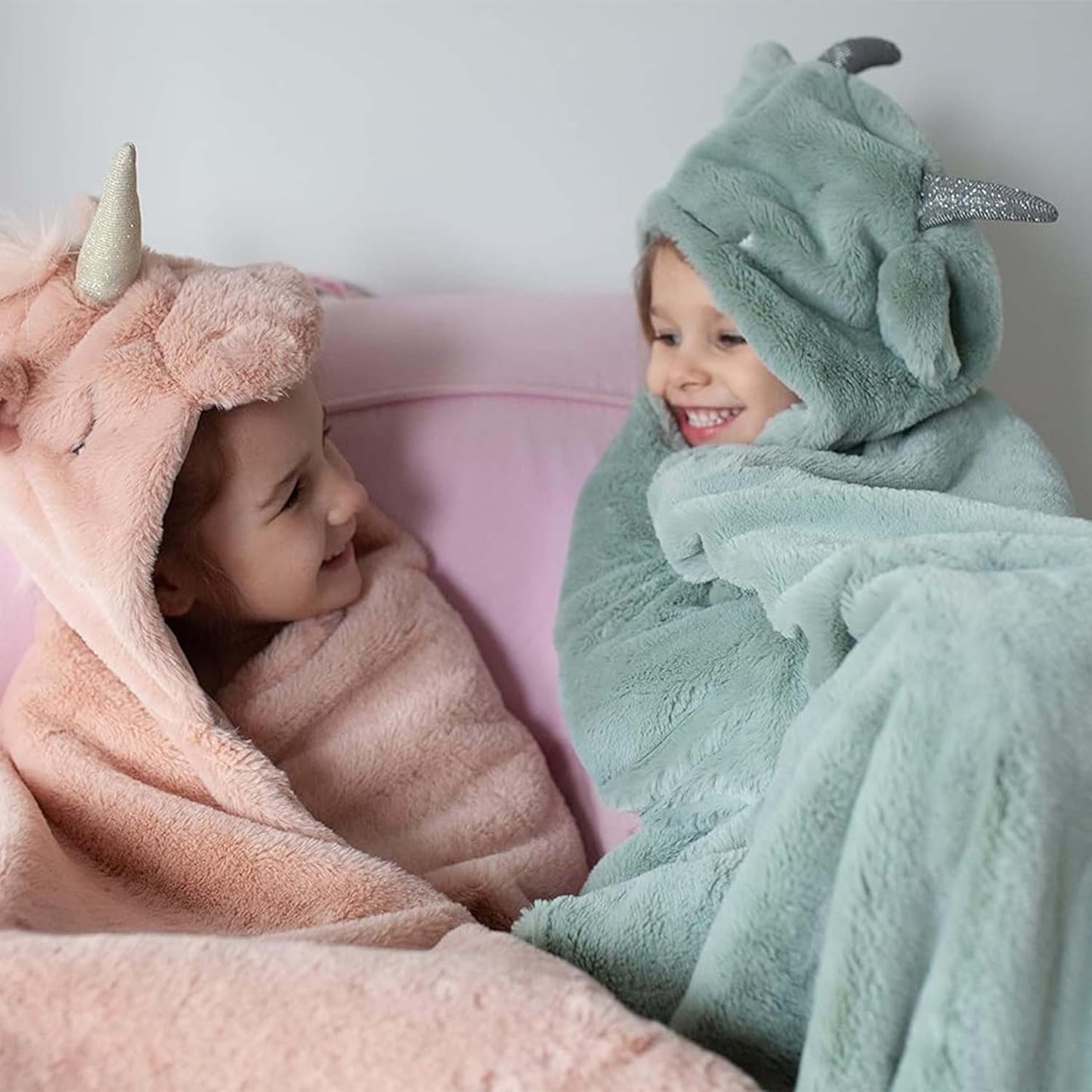 MON AMI ‘Dragon’ Wearable Hoodie Blanket for Kids – 51X28”, Soft Warm & Cozy Sherpa Hooded Blanket, Animal Hooded Blanket, for Toddlers & Kids