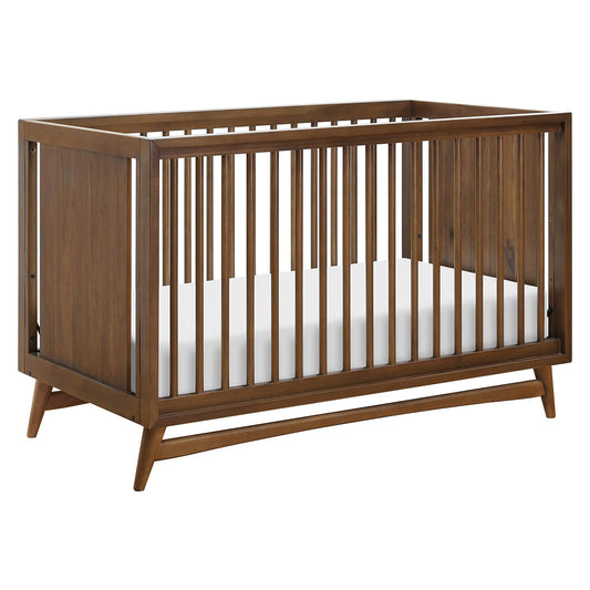 Babyletto Peggy 3-In-1 Convertible Crib with Toddler Bed Conversion Kit in Natural Walnut, Greenguard Gold Certified