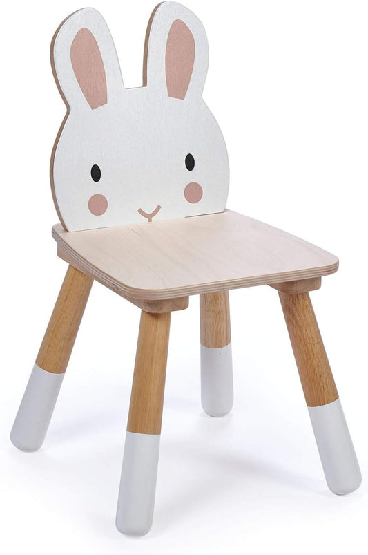 Tender Leaf Toys - Forest Table and Chairs Collections - Adorable Kids Size Art Play Game Table and Chairs - Made with Premium Materials and Craftsmanship for Children 3+ (Forest Rabbit Chair)