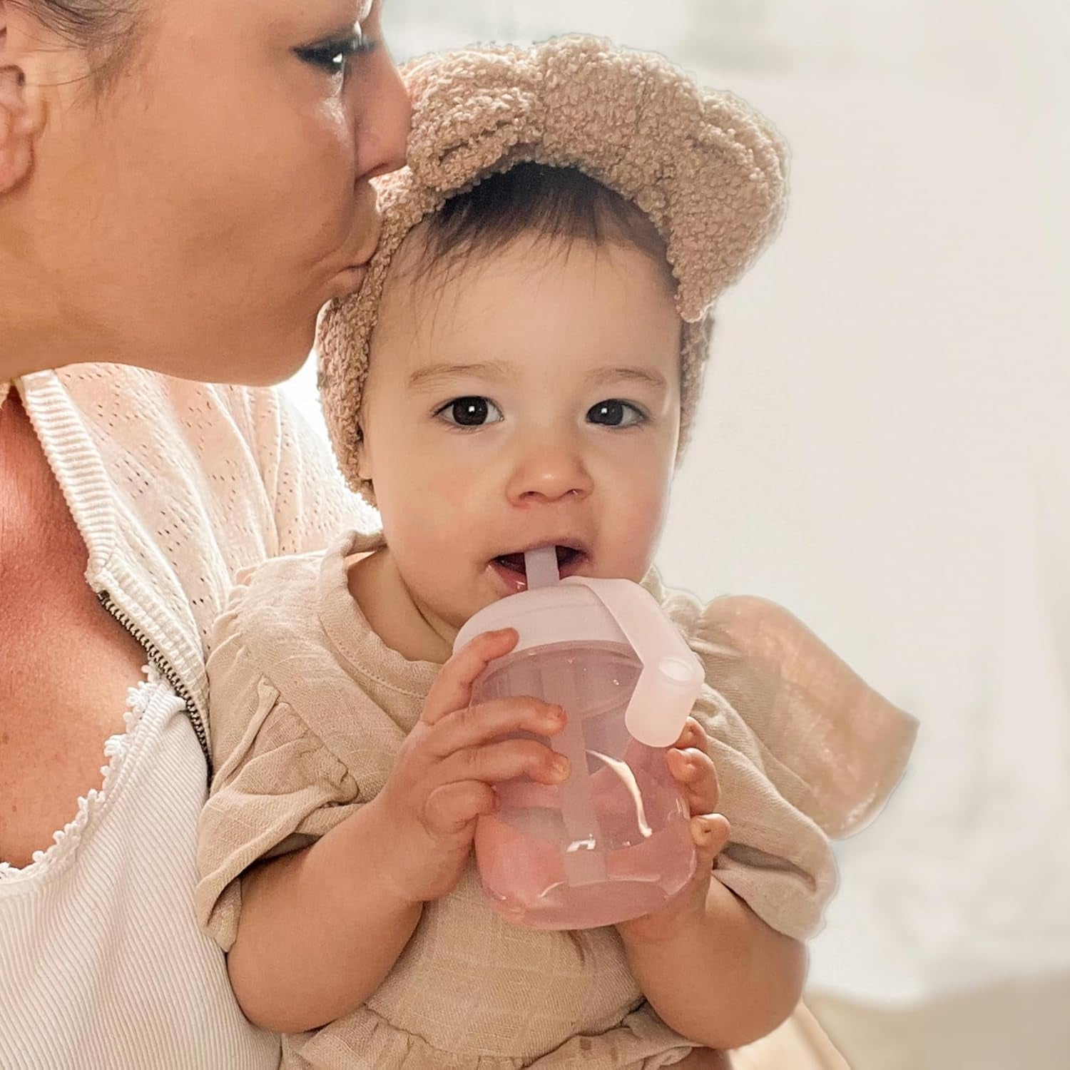 Moonkie Baby Straw Cup | Silicone Toddler Sippy Cup Training Cup with Straw Lid | Bpa-Free Drop-Proof Baby Cup | Baby Led Weaning | 6 Months+, 5 Oz, 2Pack