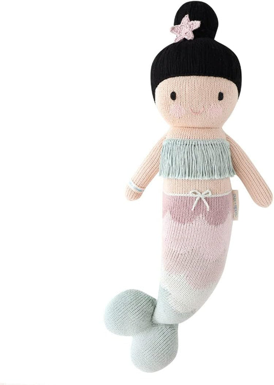 Cuddle + Kind Luna the Mermaid Regular 20" Hand-Knit Doll – 1 Doll = 10 Meals, Fair Trade, Heirloom Quality, Handcrafted in Peru, 100% Cotton Yarn