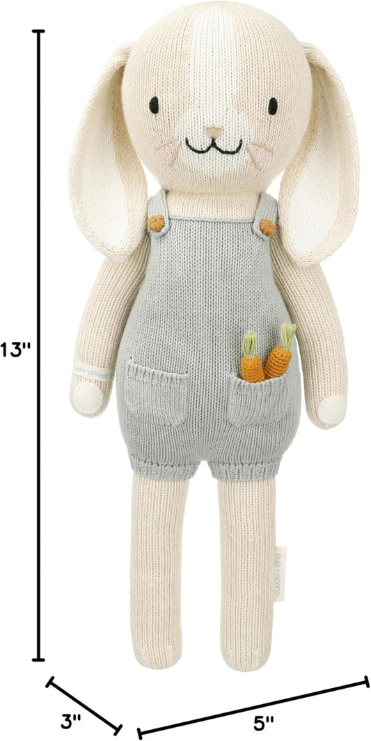 Cuddle + Kind Henry the Bunny Little 13" Hand-Knit Doll – 1 Doll = 10 Meals, Fair Trade, Heirloom Quality, Handcrafted in Peru, 100% Cotton Yarn