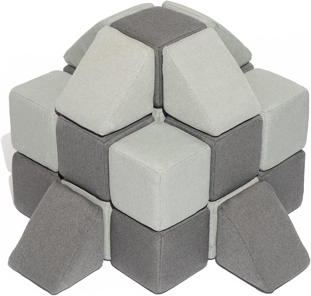 Freshly Picked Magnetblox Magnetic Construction Blocks for Kids, Standard Set, Charcoal Gray