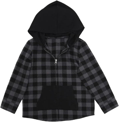 Andy & Evan Boys' Plaid Flannel Hoodie