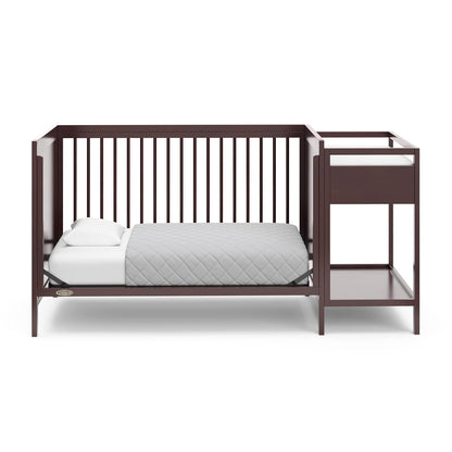 Graco Fable 4-In-1 Convertible Crib & Changer (Espresso) – GREENGUARD Gold Certified, Crib and Changing Table Combo, Includes Water-Resistant Changing Pad, Converts to Toddler Bed and Full-Size Bed