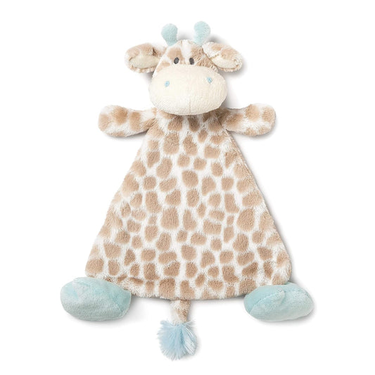 DEMDACO Colby Giraffe Sky Blue Children'S Plush Rattle Blankie