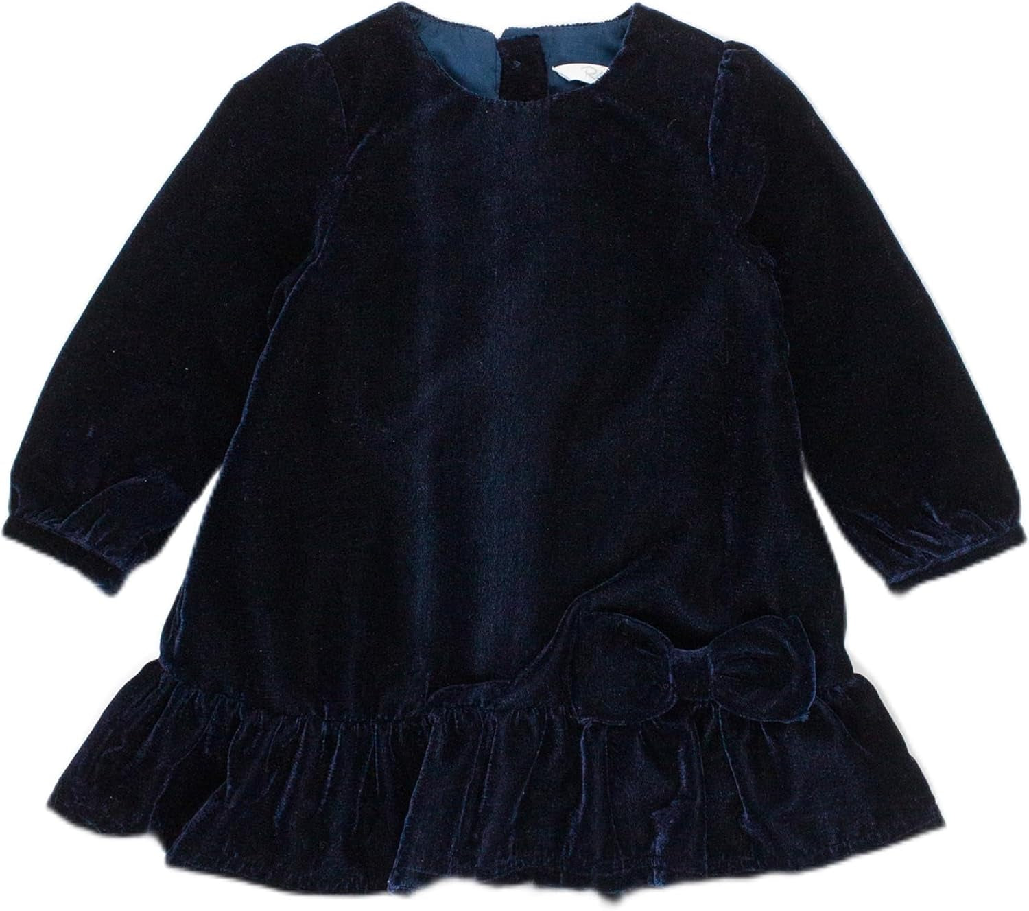 Rufflebutts Baby/Toddler Girls Velvet Long Sleeve Drop Waist Dress