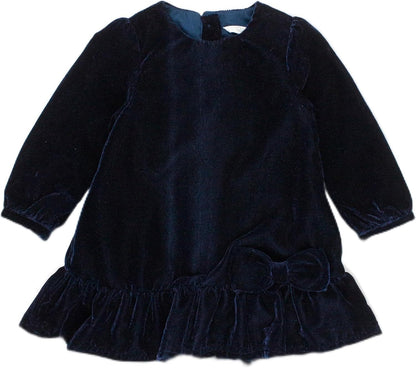 Rufflebutts Baby/Toddler Girls Velvet Long Sleeve Drop Waist Dress