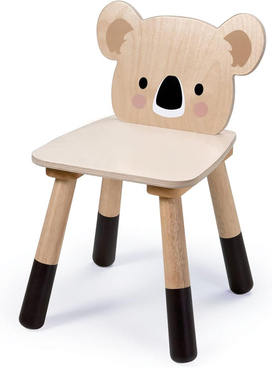 Tender Leaf Toys - Forest Koala Chair - Wooden Playroom Furniture for Kids - Cute and Sturdy Animal Themed Chair - Age 3+