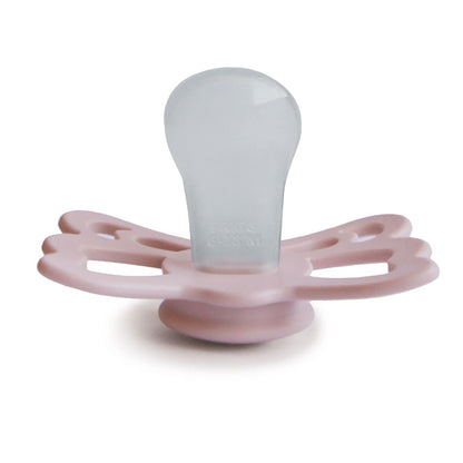 FRIGG Butterfly Anatomical Silkysoft Silicone Baby Pacifier | Made in Denmark | Bpa-Free (White Lilac/Twilight Mauve, 6-18 Months)