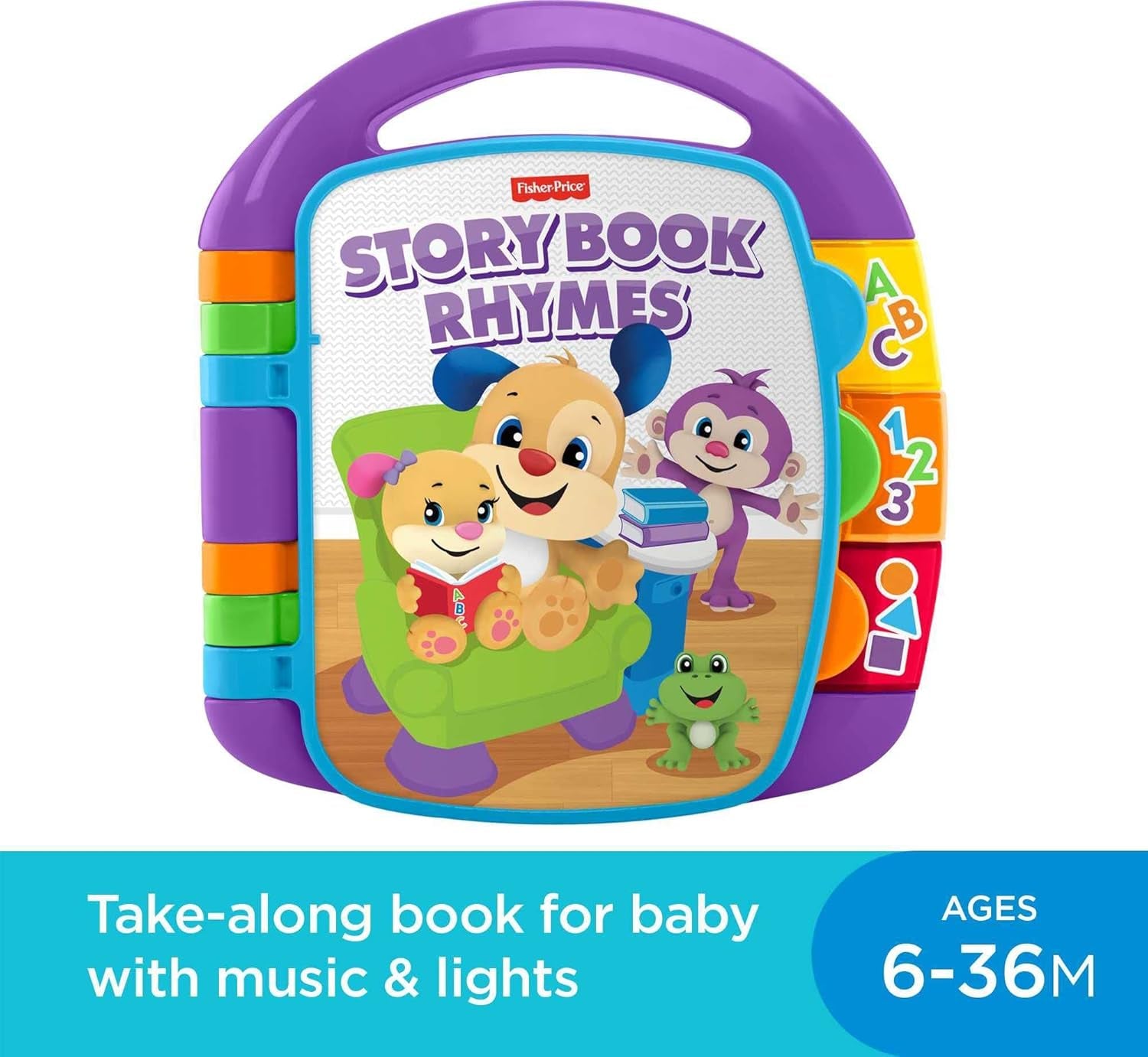 Fisher-Price Baby Learning Toy Laugh & Learn Storybook Rhymes Musical Book with Lights & Sounds for Infants Ages 6+ Months (Amazon Exclusive)