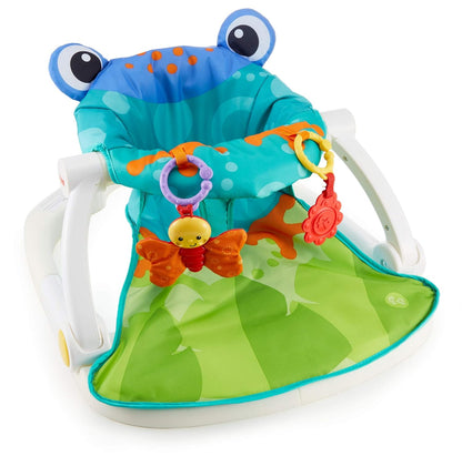 Fisher-Price Portable Baby Chair Sit-Me-Up Floor Seat with Developmental Toys & Machine Washable Seat Pad, Froggy