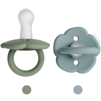 Moonkie Pacifiers Set of 2 | One-Piece Design Baby Pacifier with Large Air Holes | Bpa-Free Safe Silicone Soother | 6 Months Up