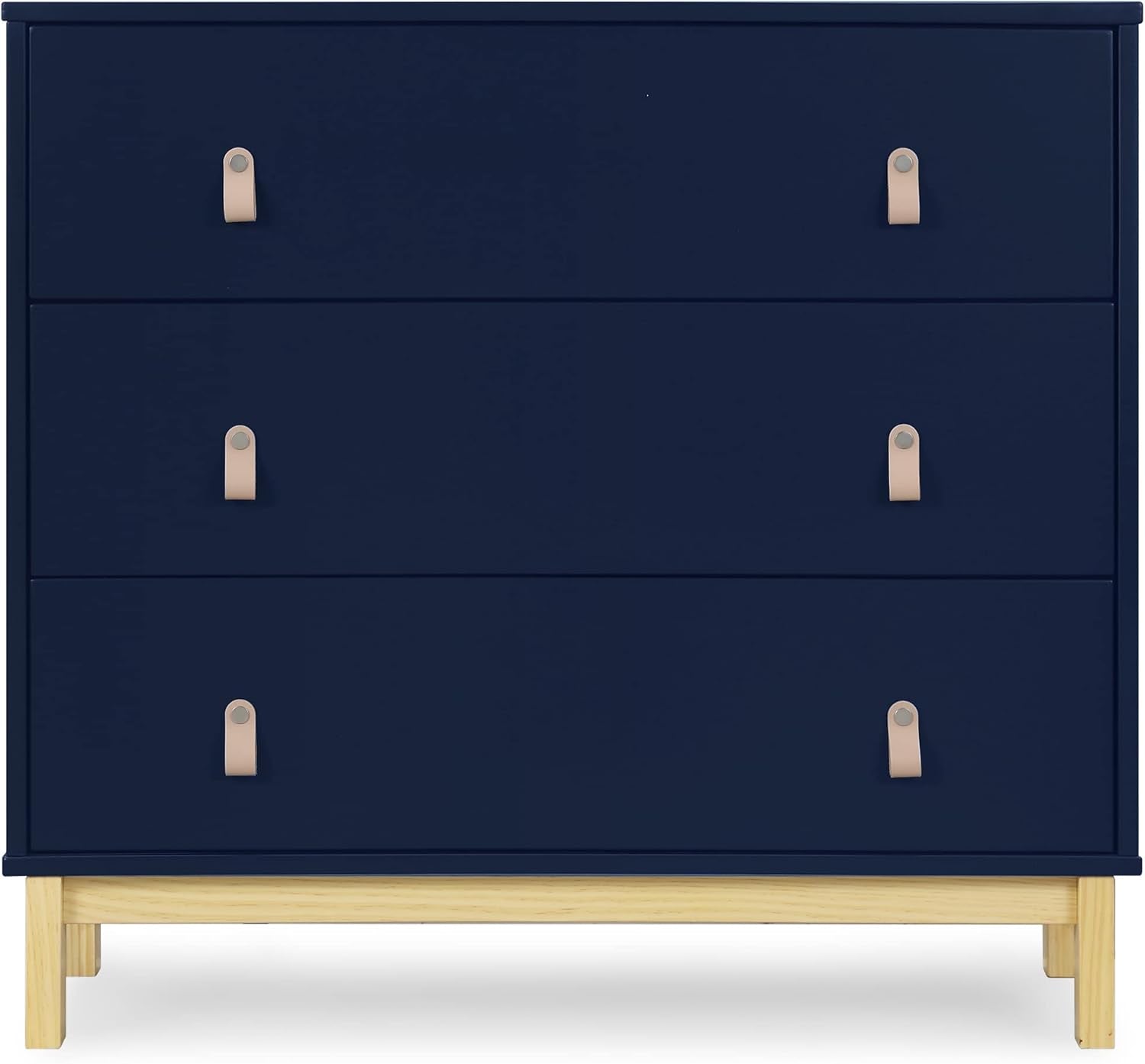 GAP Babygap Legacy 3 Drawer Dresser with Leather Pulls, Navy/Natural