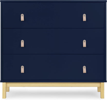 GAP Babygap Legacy 3 Drawer Dresser with Leather Pulls, Navy/Natural