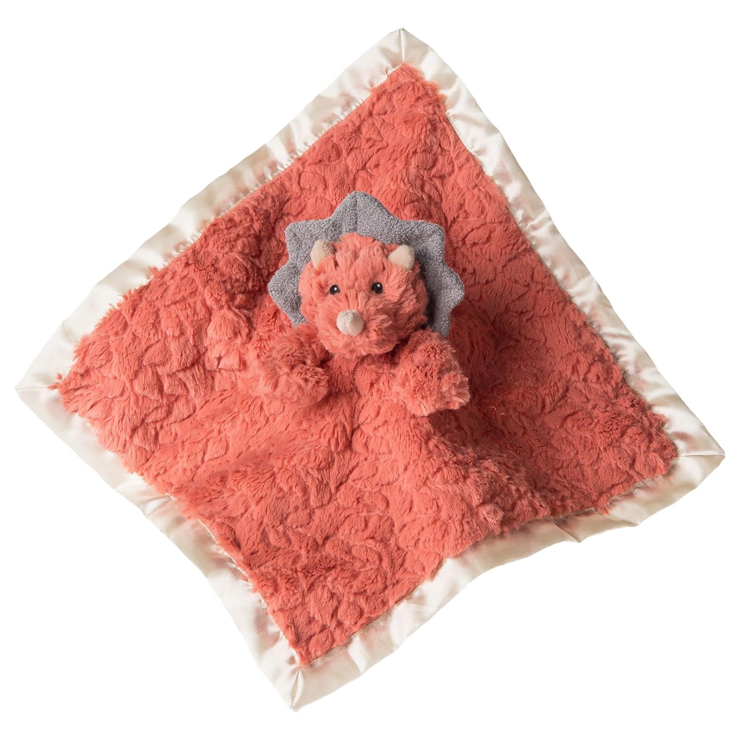 Mary Meyer Putty Nursery Stuffed Animal Security Blanket, 13 X 13-Inches, Coral Dino