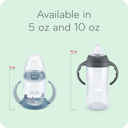 NUK Learner Cup, 10 Oz, 8+ Months, 2 Count – BPA Free, Spill Proof Sippy Cup