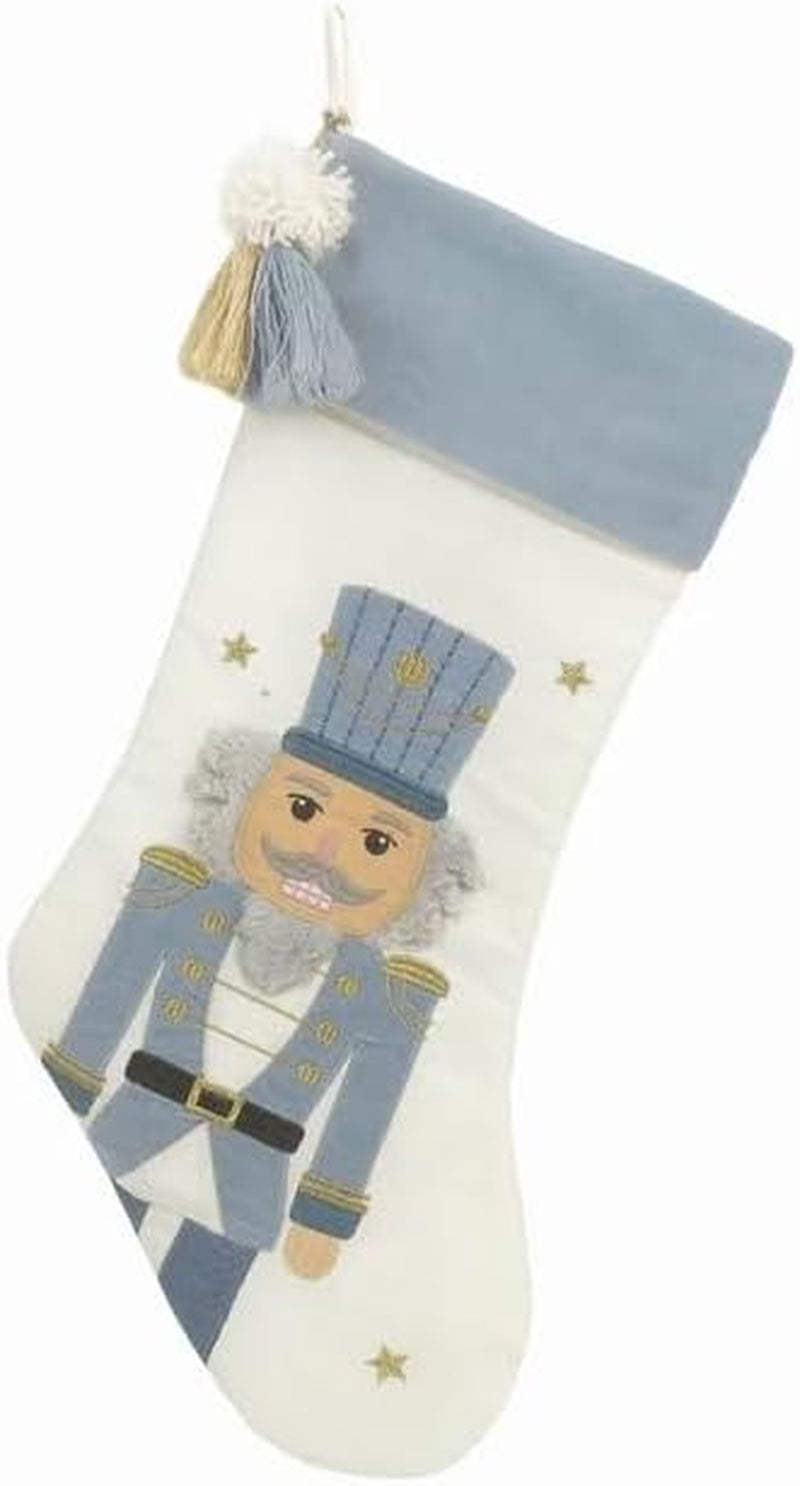 MON AMI Nutcracker Linen Christmas Stocking – 21” |Perfect for Monogramming, Christmas Décor, Christmas Socks & Decorations, for Family & Kids