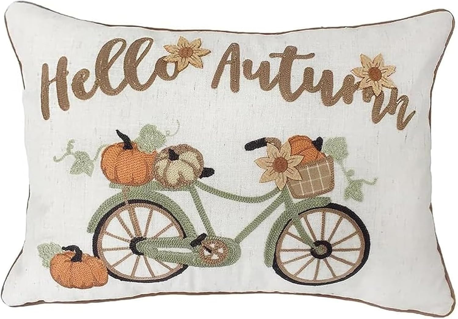 MON AMI Watercolour Pumpkin Decorative Throw Pillow – 18X18”, Halloween Decorations, Farmhouse Cushion for Sofa/Couch