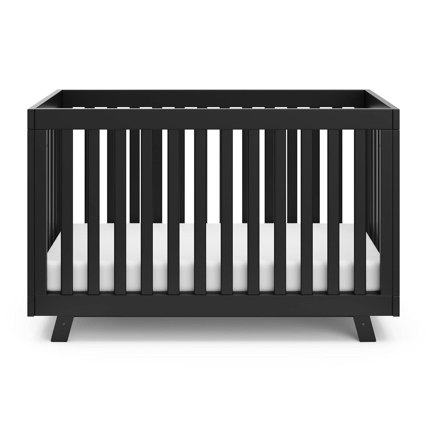 Storkcraft Beckett Convertible Crib (Black) – Converts from Baby Crib to Toddler Bed and Daybed, Fits Standard Full-Size Crib Mattress, Adjustable Mattress Support Base