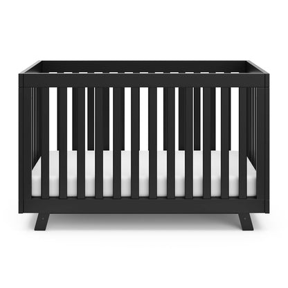 Storkcraft Beckett Convertible Crib (Black) – Converts from Baby Crib to Toddler Bed and Daybed, Fits Standard Full-Size Crib Mattress, Adjustable Mattress Support Base