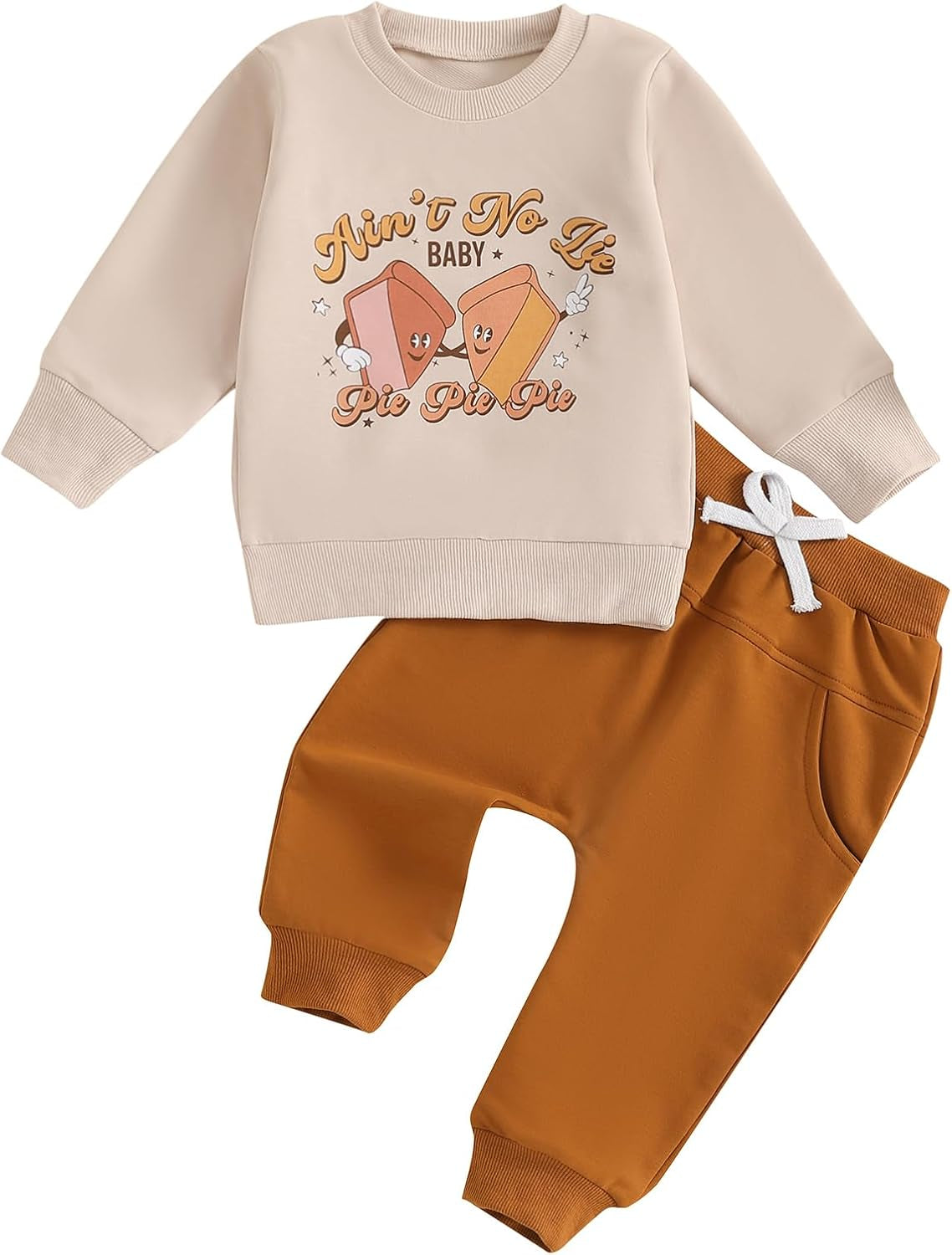 Adobabirl Toddler Baby Halloween Outfit Boy Girl Pumpkin Patch Crew Sweatshirt and Pants Set Halloween Fall Baby Clothes