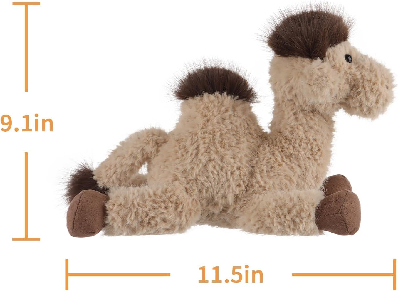 Apricot Lamb Lazy Camel Plush Stuffed Animals for Kids, Soft Cute Plush Toys for Baby Girl and Boy, Fluffy Lazy Camel Brown 11.5 Inches