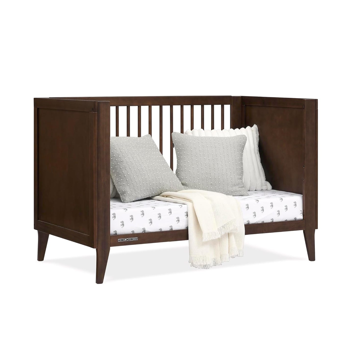 Delta Children Ollie 4-In-1 Convertible Crib - Greenguard Gold Certified, Walnut Espresso