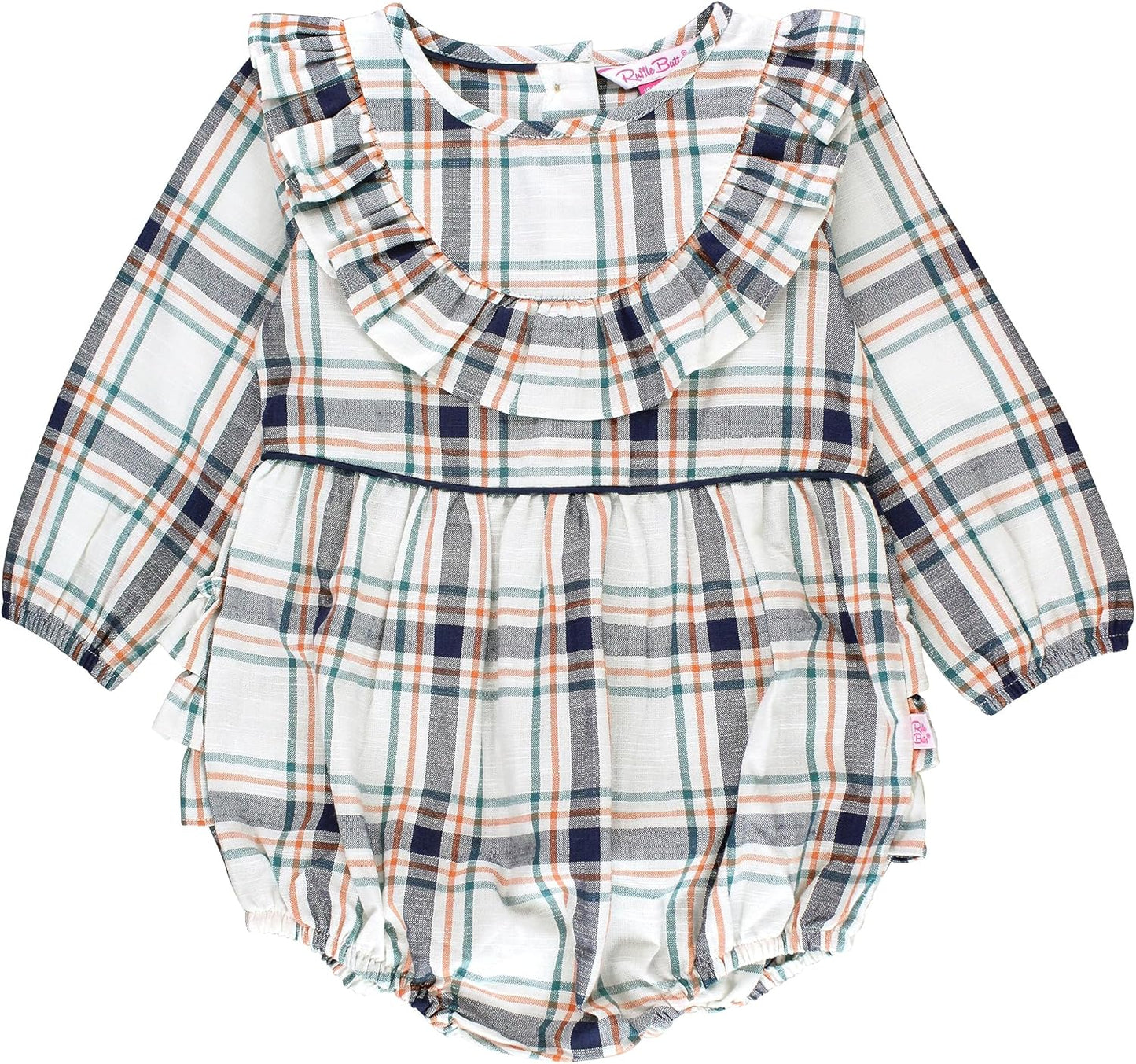 Rufflebutts® Baby/Toddler Girls Long Sleeve Knit Print Bubble Romper