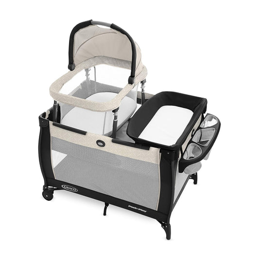 Graco Pack 'N Play Day2Dream Travel Bassinet Playard Features Portable Bassinet Diaper Changer and More (Lo, Lo, W/Fold Flat Bassinet)